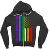 rainbow american flag Zipper Hoodie