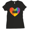 Rainbow Equality Heart Ladies Fitted T-Shirt