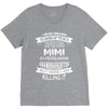 Super Cool Mimi Of A Freaking Awesome Granddaughter V-Neck Tee