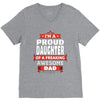 proud daughter dad V-Neck Tee