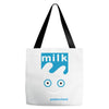 blur milk coffee and tv rock music band Tote Bags