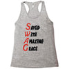 saved with amazing grace Racerback Tank