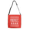 ugly merry christmas Adjustable Strap Totes