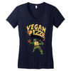 vegan pizza power Women's V-Neck T-Shirt