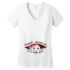 July Peeking Out Baby Girl Women's V-Neck T-Shirt