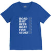 road bait beer boat fish story V-Neck Tee