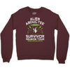 alien abductee survivor tour ufo nerd geek comic funny Crewneck Sweatshirt