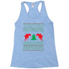 ugly sweater dinosour Racerback Tank