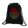 american football skull Drawstring Bags