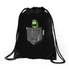 i'm in a pocket Drawstring Bags
