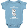 all i care about are cats and like 3 people Baby Onesie