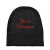 merry christmas red glitter Baby Beanies
