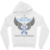 my hero is now my angel stomach cancer awareness Zipper Hoodie