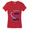 supporting the fighter, admiring the survivors, honoring the taken Women's V-Neck T-Shirt