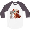 nice cat and dog 3/4 Sleeve Shirt