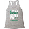 i wear emerald green for liver cancer awareness Racerback Tank