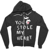 you stole my heart 4 Zipper Hoodie