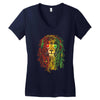 rasta lion Women's V-Neck T-Shirt