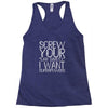 screw your lab safety i want superpowers Racerback Tank