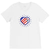 heart us flag 4th july fredom america usa V-Neck Tee