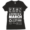 Born In March Ladies Fitted T-Shirt