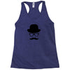 hat wayfarer glasses funny moustache hipster funny geek light tee shir Racerback Tank