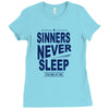 official t shirt mens you me at six sinners never sleep big all sizes Ladies Fitted T-Shirt