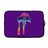giraffe reaching up with its long neck to eat leaves off branches from Laptop sleeve