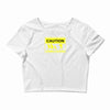 caution zombies crossing t shirt x large funny walking brains awesome Crop Top