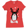 christmas penguin Ladies Fitted T-Shirt