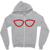 kacamata red Zipper Hoodie