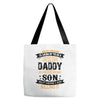 Super Cool Daddy Of A Freaking Awesome Son Tote Bags
