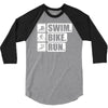 v6 swim bike run 3/4 Sleeve Shirt
