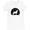 wolf howling at moon Ladies Fitted T-Shirt