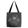 turbo skull and crossbones Tote Bags