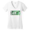 santa green glitter Women's V-Neck T-Shirt