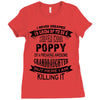 Super Cool Poppy Of A Freaking Awesome Granddaughter Ladies Fitted T-Shirt