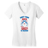 SHUT YOUR MOUTH 'MERICA IS TALKING Women's V-Neck T-Shirt