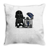 robotic trashcan Throw Pillow