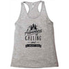 adventure calling and i must go woods ex Racerback Tank