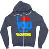 moustache you to be my valentine Zipper Hoodie