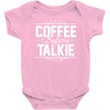 coffee before talkie funny Baby Onesie