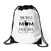 the best kind of mom raises a teacher Drawstring Bags