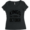 kings are born in october Women's Triblend Scoop T-shirt