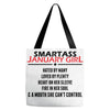 Smartass January Girl Tote Bags