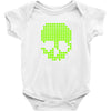skull pixels t shirt cool funny Baby Onesie
