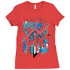blue vectorfunk Ladies Fitted T-Shirt