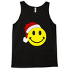 smiley face wears santa hat merry christmas Tank Top