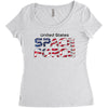 United States Space Force American Flag Women's Triblend Scoop T-shirt