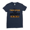 I Have Two Titles Dad And Arborist And I Rock Them Both Ladies Fitted T-Shirt